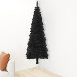 NNEVL Slim Artificial Half Christmas Tree with Stand Black 180 cm