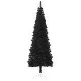 NNEVL Slim Artificial Half Christmas Tree with Stand Black 180 cm