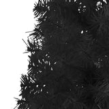 NNEVL Slim Artificial Half Christmas Tree with Stand Black 180 cm