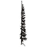 NNEVL Slim Artificial Half Christmas Tree with Stand Black 210 cm