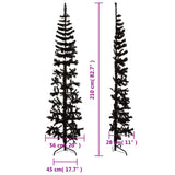 NNEVL Slim Artificial Half Christmas Tree with Stand Black 210 cm