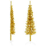NNEVL Slim Artificial Half Christmas Tree with Stand Gold 120 cm