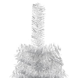 NNEVL Slim Artificial Half Christmas Tree with Stand Silver 180 cm