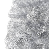 NNEVL Slim Artificial Half Christmas Tree with Stand Silver 180 cm