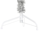 NNEVL Slim Artificial Half Christmas Tree with Stand Silver 180 cm
