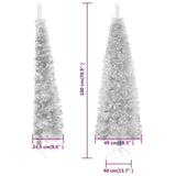 NNEVL Slim Artificial Half Christmas Tree with Stand Silver 180 cm