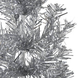 NNEVL Slim Artificial Half Christmas Tree with Stand Silver 210 cm