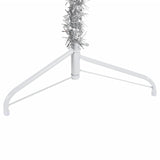 NNEVL Slim Artificial Half Christmas Tree with Stand Silver 210 cm