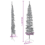 NNEVL Slim Artificial Half Christmas Tree with Stand Silver 210 cm