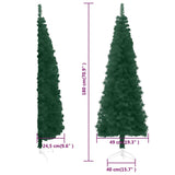 NNEVL Slim Artificial Half Christmas Tree with Stand Green 180 cm