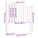 NNEVL Bed Headboard White 96x4x110 cm Solid Wood Pine