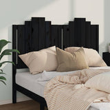 NNEVL Bed Headboard Black 141x4x110 cm Solid Wood Pine