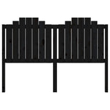 NNEVL Bed Headboard Black 156x4x110 cm Solid Wood Pine