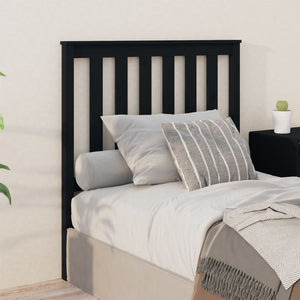 NNEVL Bed Headboard Black 96x6x101 cm Solid Wood Pine