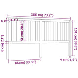 NNEVL Bed Headboard 186x6x101 cm Solid Wood Pine