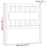 NNEVL Bed Headboard White 95.5x4x100 cm Solid Wood Pine