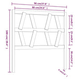 NNEVL Bed Headboard 96x4x100 cm Solid Wood Pine