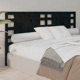 NNEVL Headboard Black 186x4x100 cm Solid Wood Pine