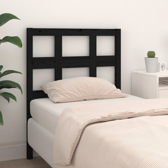 NNEVL Bed Headboard Black 95.5x4x100 cm Solid Wood Pine