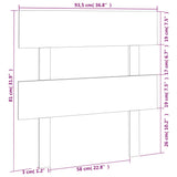 NNEVL Bed Headboard White 93.5x3x81 cm Solid Wood Pine
