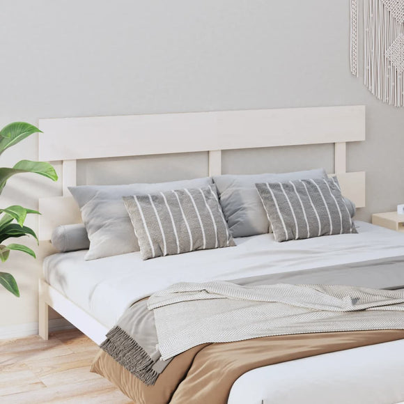 NNEVL Bed Headboard White 184x3x81 cm Solid Wood Pine