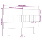 NNEVL Bed Headboard White 138.5x3x81 cm Solid Wood Pine