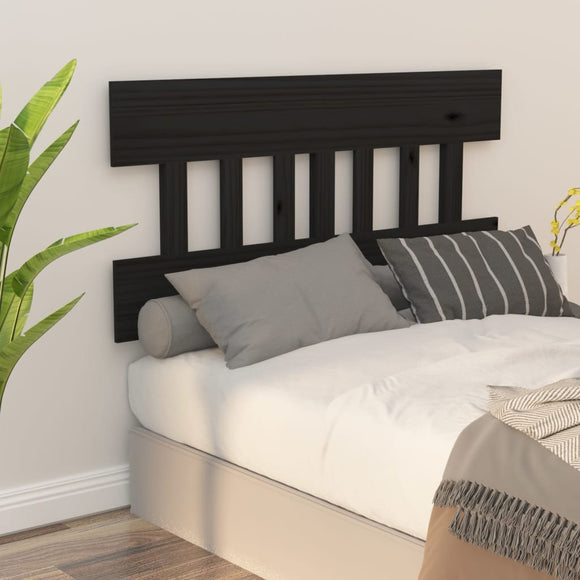 NNEVL Bed Headboard Black 138.5x3x81 cm Solid Wood Pine