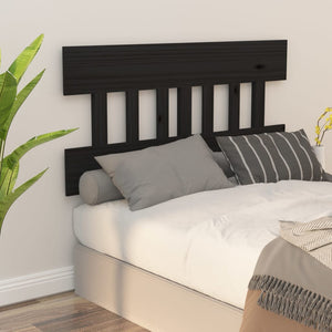 NNEVL Bed Headboard Black 153.5x3x81 cm Solid Wood Pine