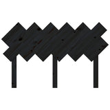 NNEVL Bed Headboard Black 132x3x81 cm Solid Wood Pine