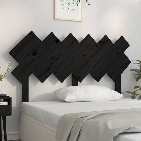 NNEVL Bed Headboard Black 132x3x81 cm Solid Wood Pine