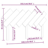 NNEVL Bed Headboard 151.5x3x81 cm Solid Wood Pine