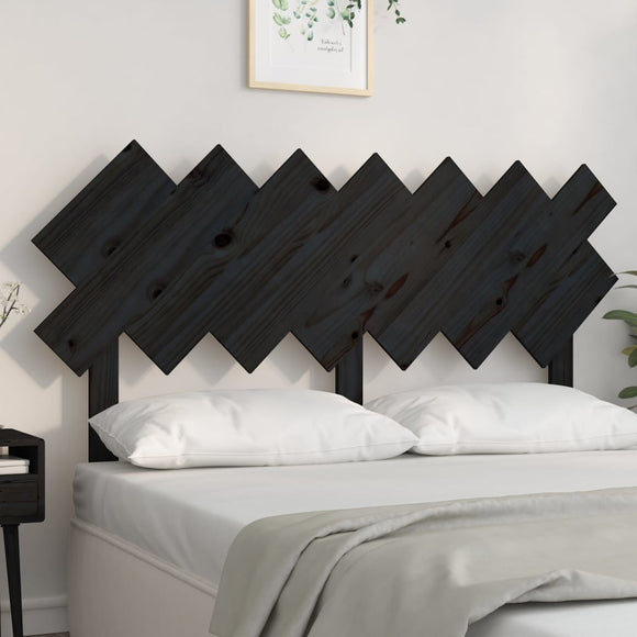 NNEVL Bed Headboard Black 151.5x3x81 cm Solid Wood Pine