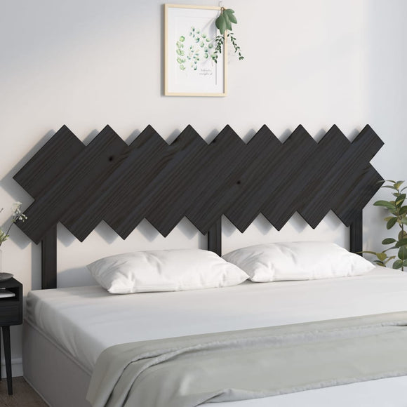 NNEVL Bed Headboard Black 178x3x80.5 cm Solid Wood Pine