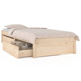 NNEVL Bed Frame with Drawers 90x190 cm 3FT Single