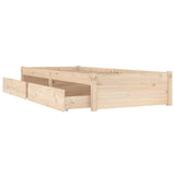 NNEVL Bed Frame with Drawers 90x190 cm 3FT Single