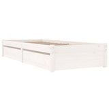 NNEVL Bed Frame with Drawers White 90x190 cm 3FT Single