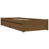 NNEVL Bed Frame with Drawers Honey Brown 90x190 cm 3FT Single