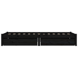 NNEVL Bed Frame with Drawers Black 90x190 cm 3FT Single