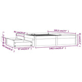 NNEVL Bed Frame with Drawers Grey 137x187 cm Double Size