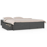 NNEVL Bed Frame with Drawers Grey 150x200 cm 5FT King Size