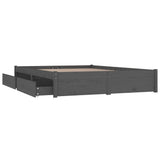 NNEVL Bed Frame with Drawers Grey 150x200 cm 5FT King Size