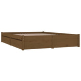 NNEVL Bed Frame with Drawers Honey Brown 150x200 cm 5FT King Size