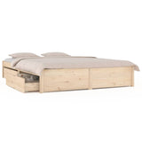 NNEVL Bed Frame with Drawers 180x200 cm 6FT Super King