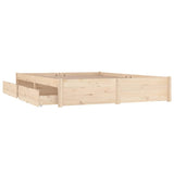 NNEVL Bed Frame with Drawers 180x200 cm 6FT Super King