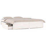 NNEVL Bed Frame with Drawers White 180x200 cm 6FT King Size
