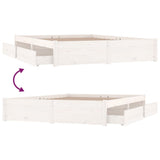 NNEVL Bed Frame with Drawers White 180x200 cm 6FT King Size