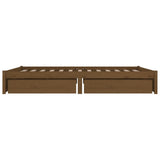 NNEVL Bed Frame with Drawers Honey Brown 180x200 cm 6FT Super King