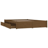 NNEVL Bed Frame with Drawers Honey Brown 180x200 cm 6FT Super King