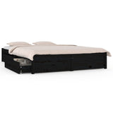 NNEVL Bed Frame with Drawers Black 180x200 cm 6FT Super King