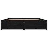 NNEVL Bed Frame with Drawers Black 180x200 cm 6FT Super King
